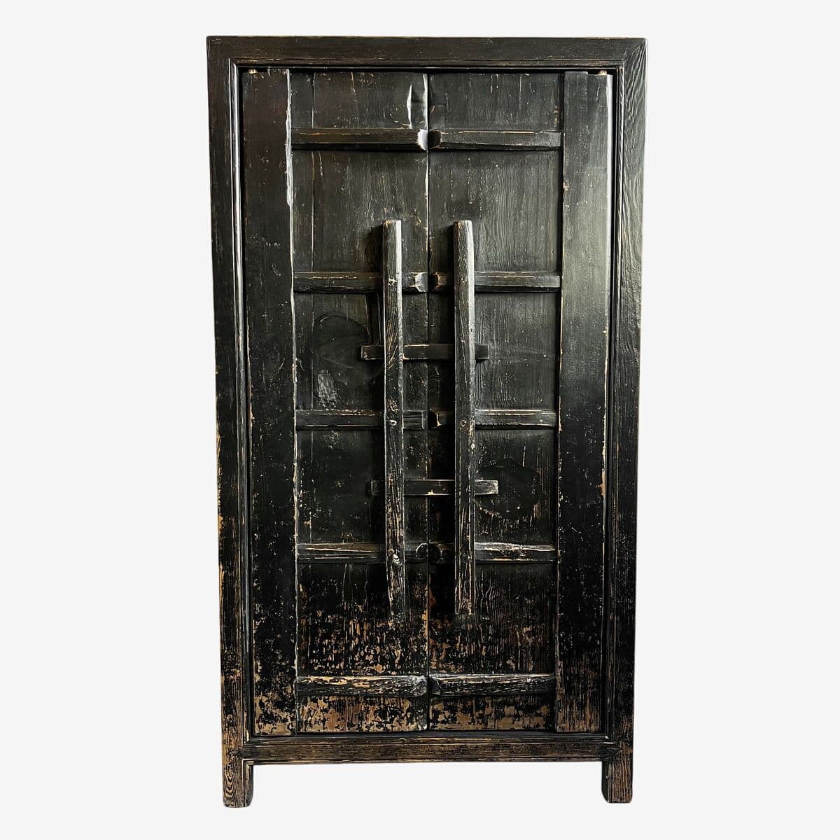Black Rustic Village Door Armoire - Image 1