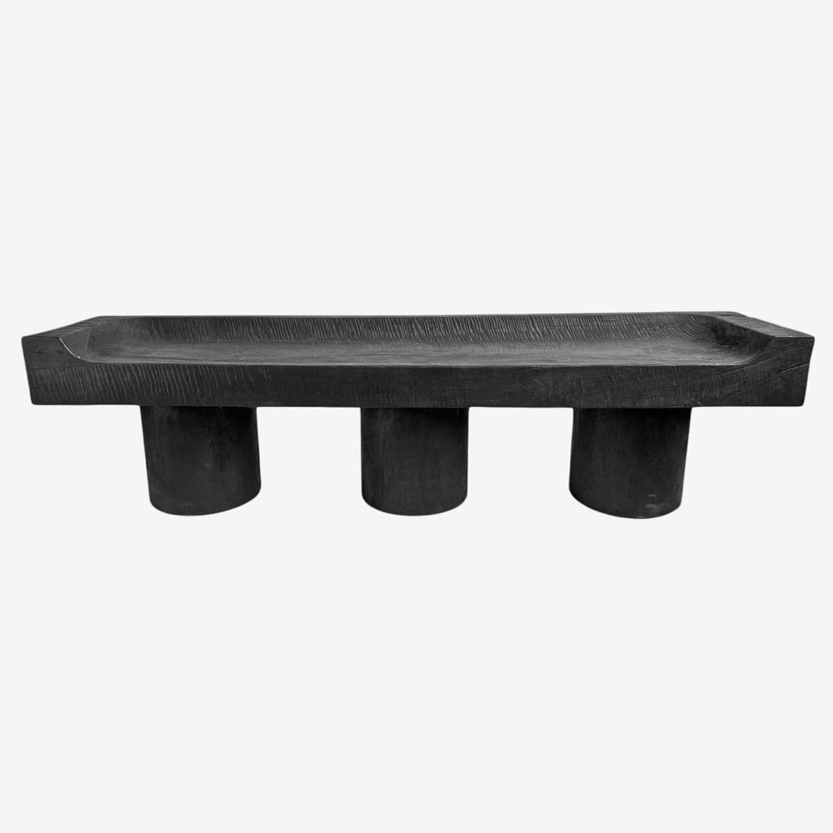 Black Three Pillar Slab Bench - Image 1
