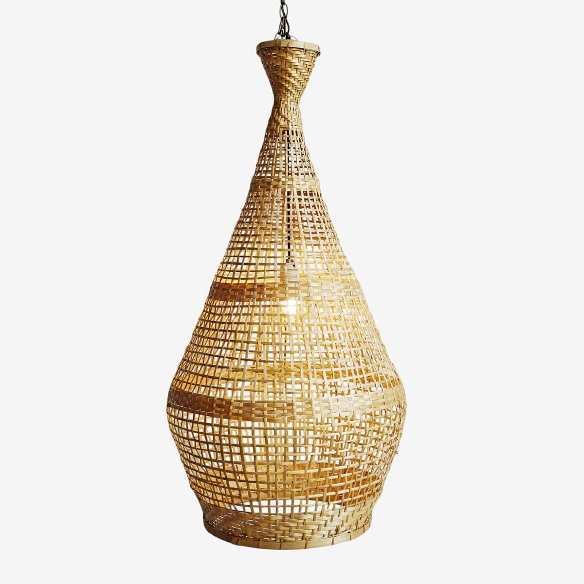 Bamboo Fish Basket Pendant Light Medium - Image 1
