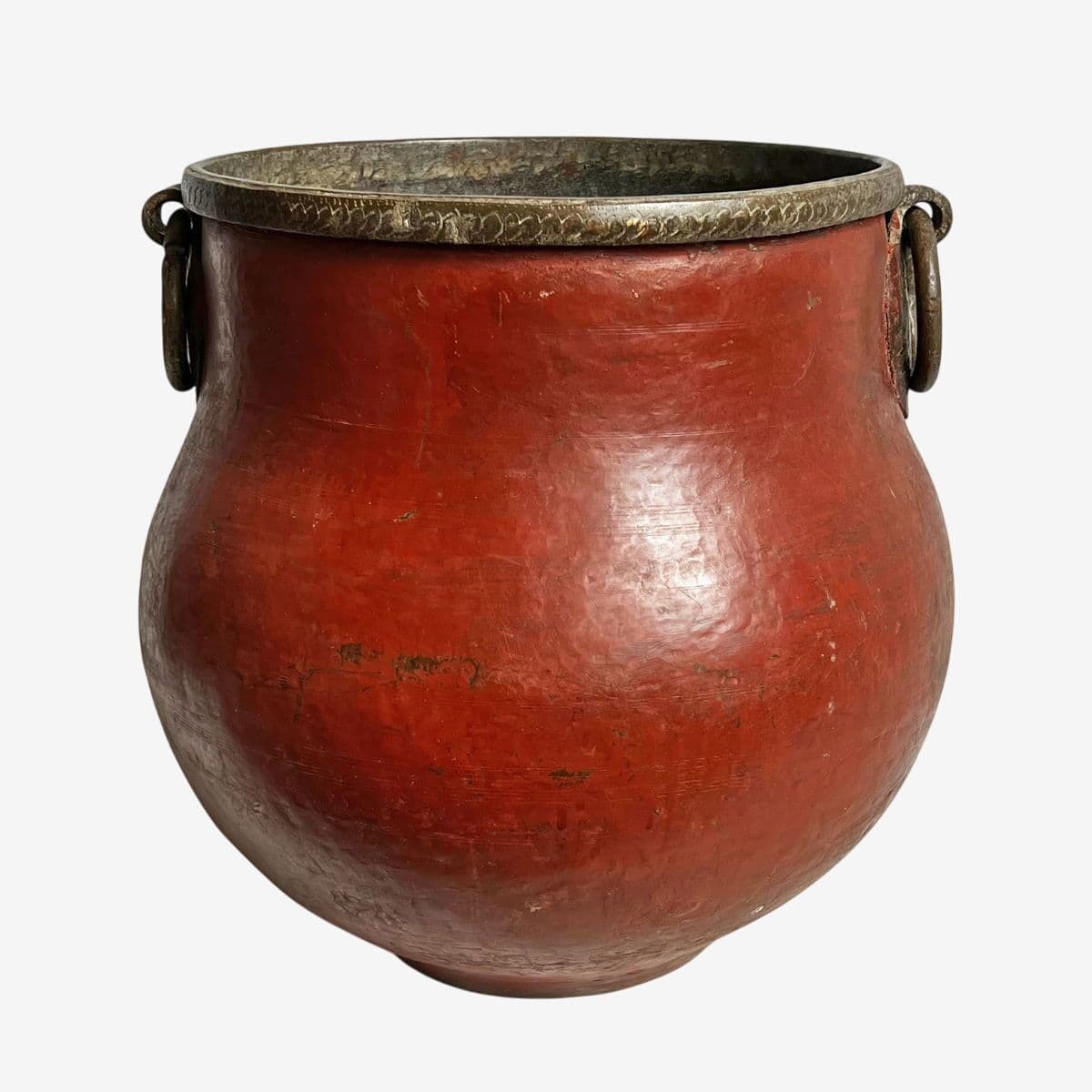 Antique Red Raja Bronze Pot - Image 1