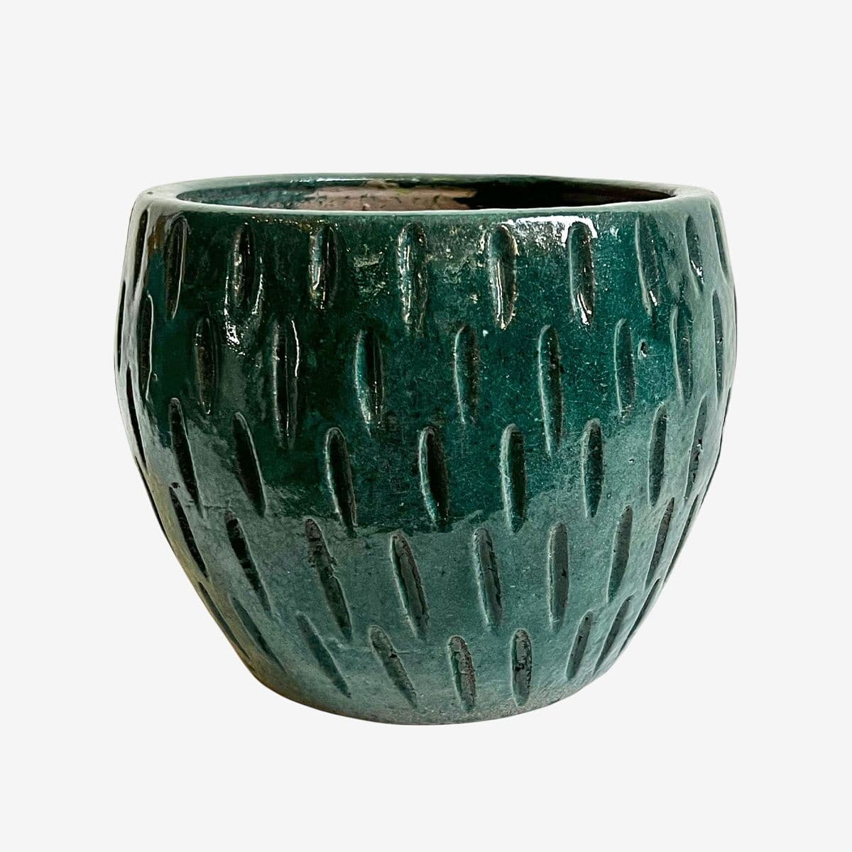 Vintage Green Java Ceramic Pot - Image 1