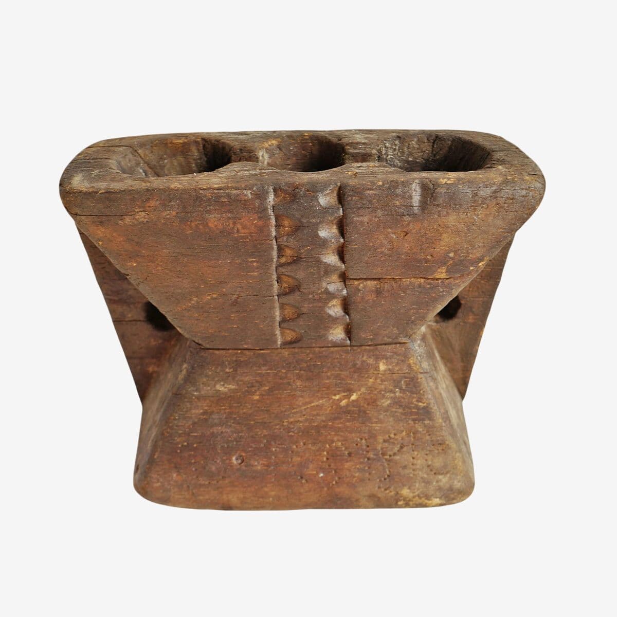 Antique Rajasthan Village Wood Candle Stand - Image 1