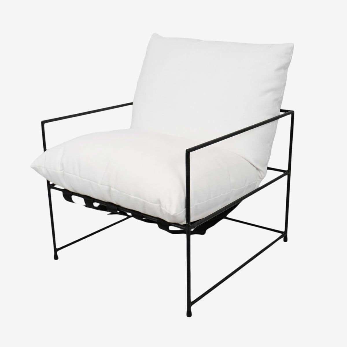 Plush White & Black Accent Chair - Image 1