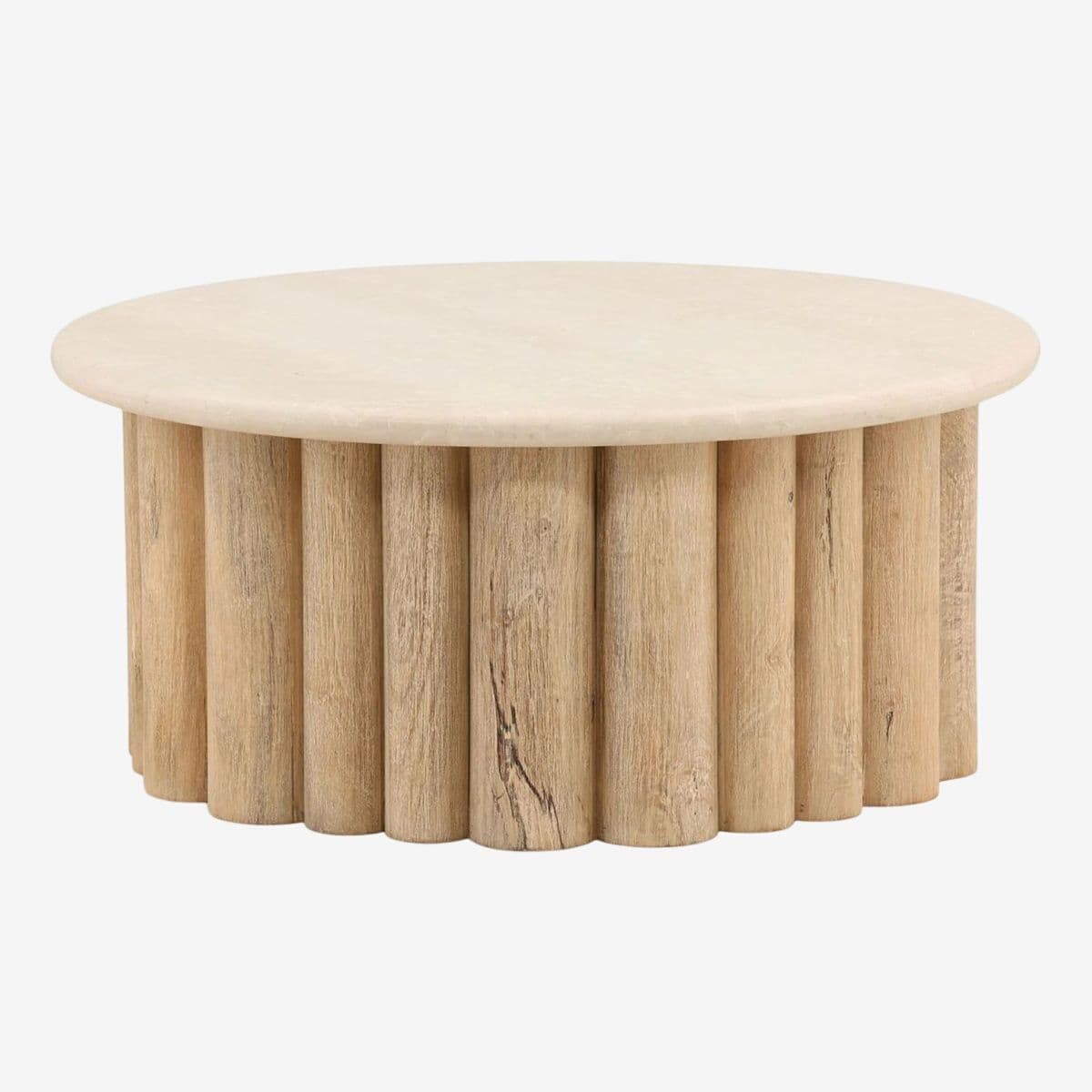 Washed Round Log Base Coffee Table - Image 1