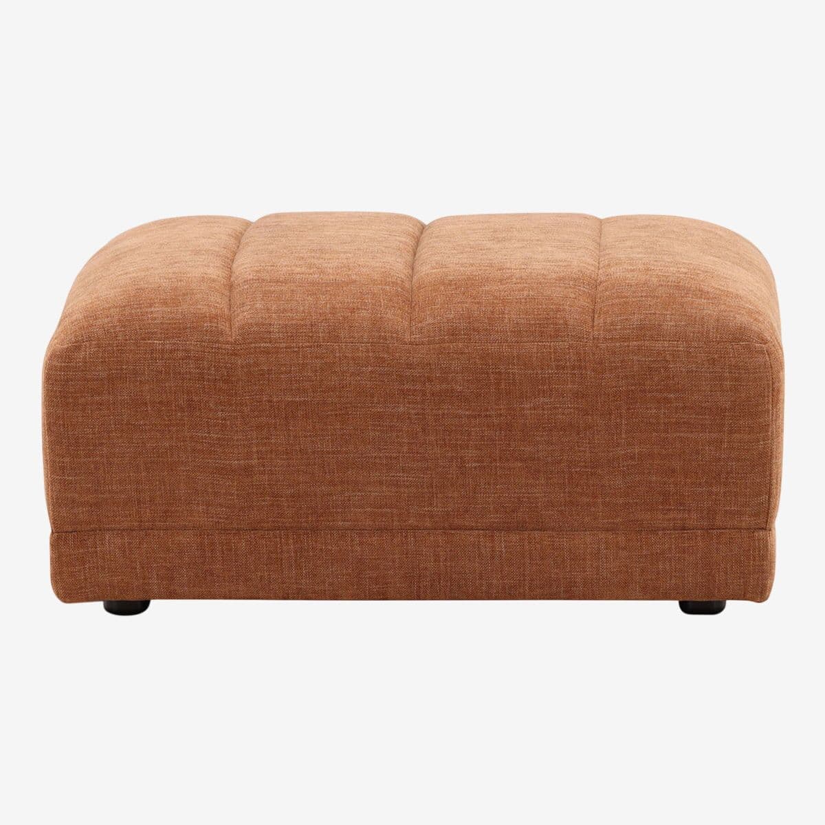 Terra Cotta Upholstered Ottoman - Image 1