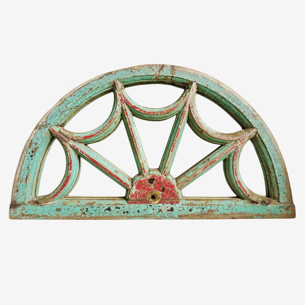 Antique Wood Painted Transom Mirror - Image 1