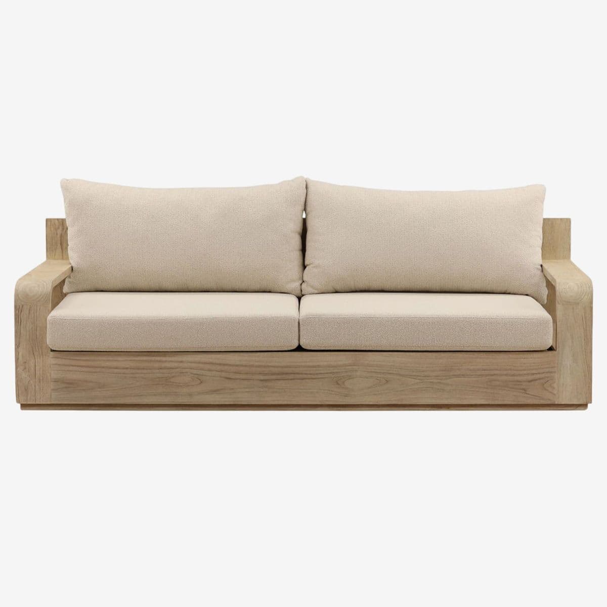 Modern Grey Wash Teak Outdoor Sofa - Image 1