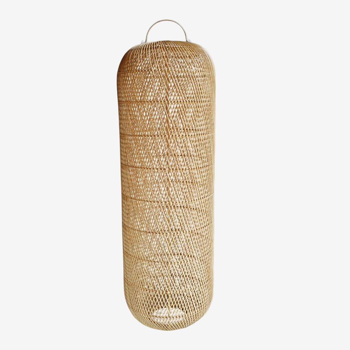 Raw Wicker Cylinder Lantern Large - Image 1