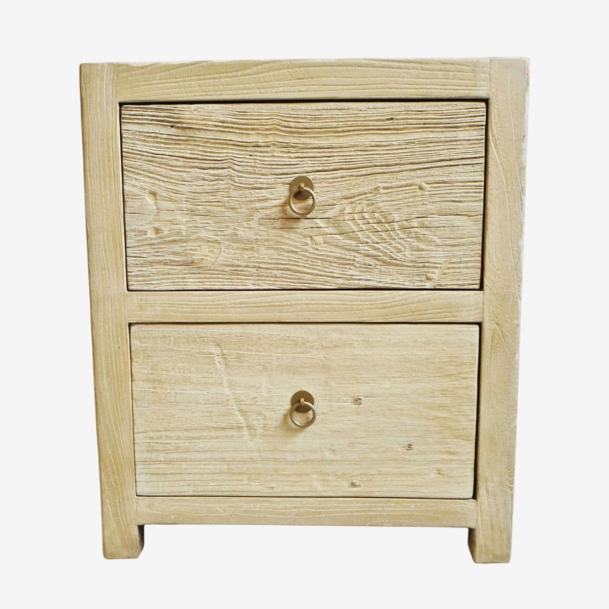 Simple Elm 2-Drawer Bedside Cabinet - Image 1