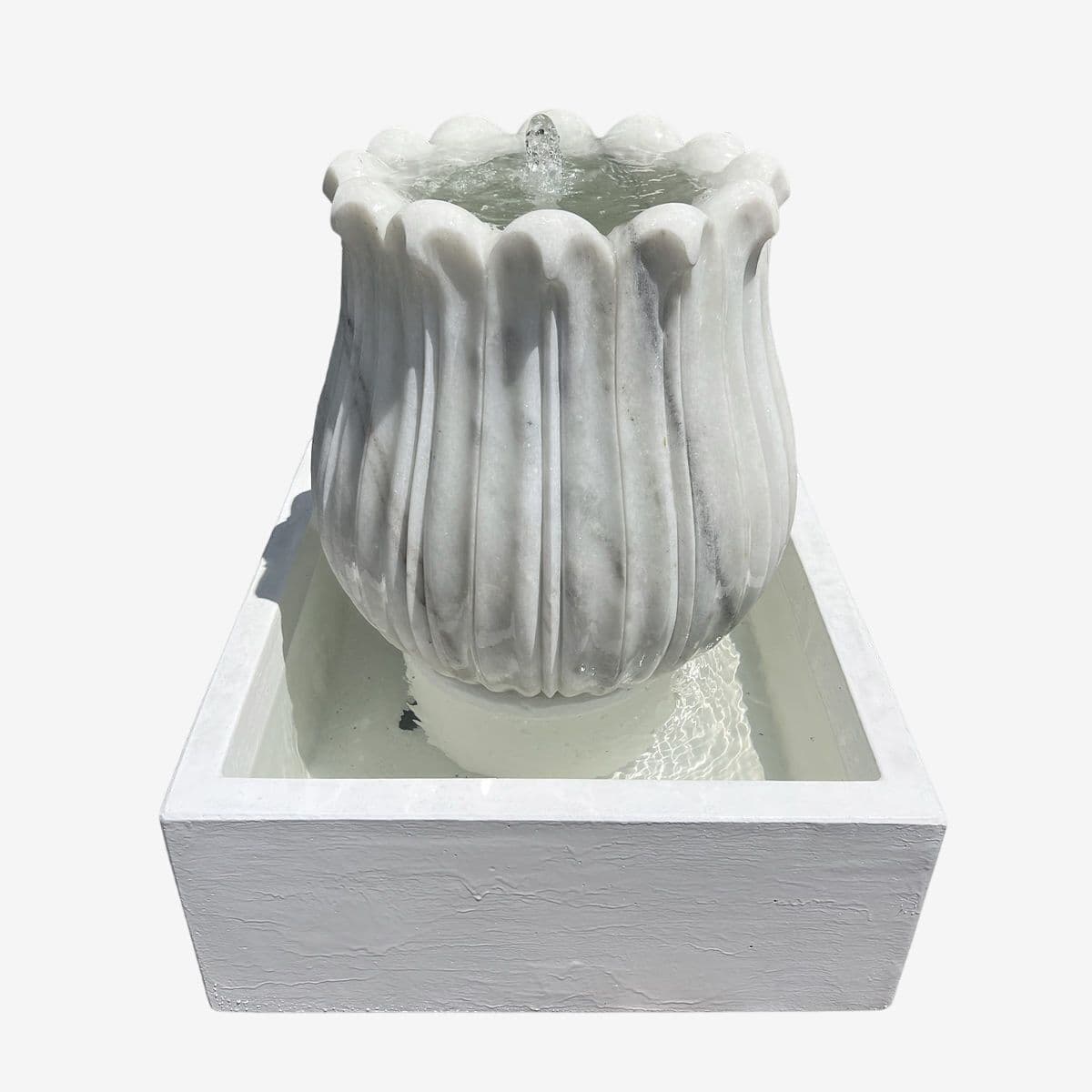 White Marble Tulip Fountain - Image 1