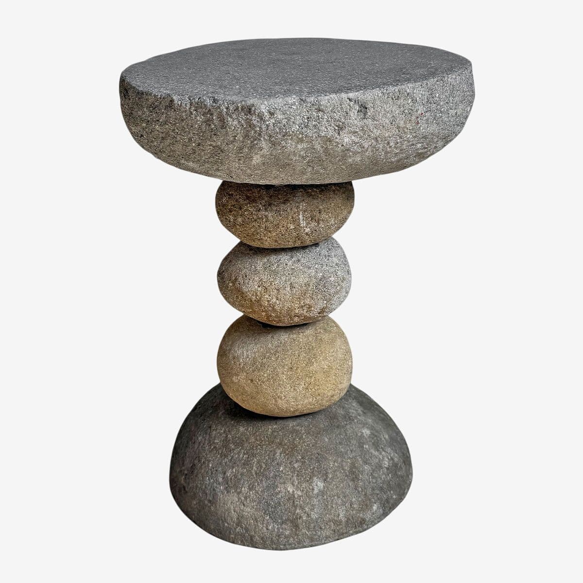 River Rock Stack Side Table Stool - Image 1