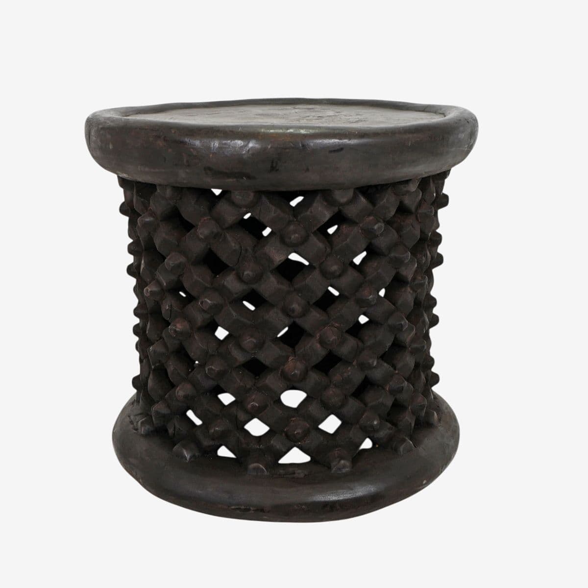 Vintage Ebony Bamileke Stool - Image 1