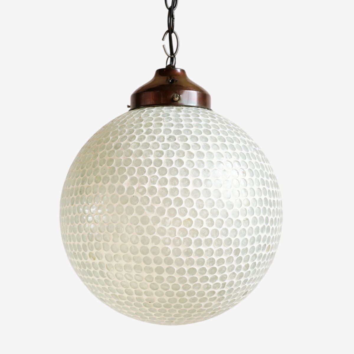 White Mosaic Globe Pendant Small - Image 1