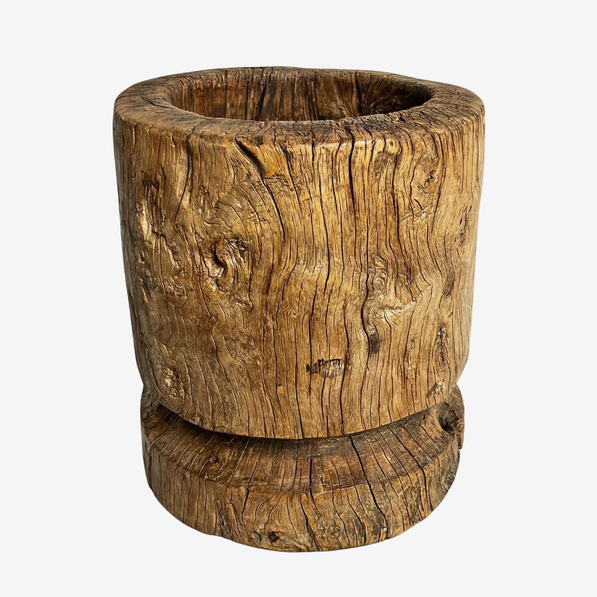 Old India Wood Pestle Pot - Image 1