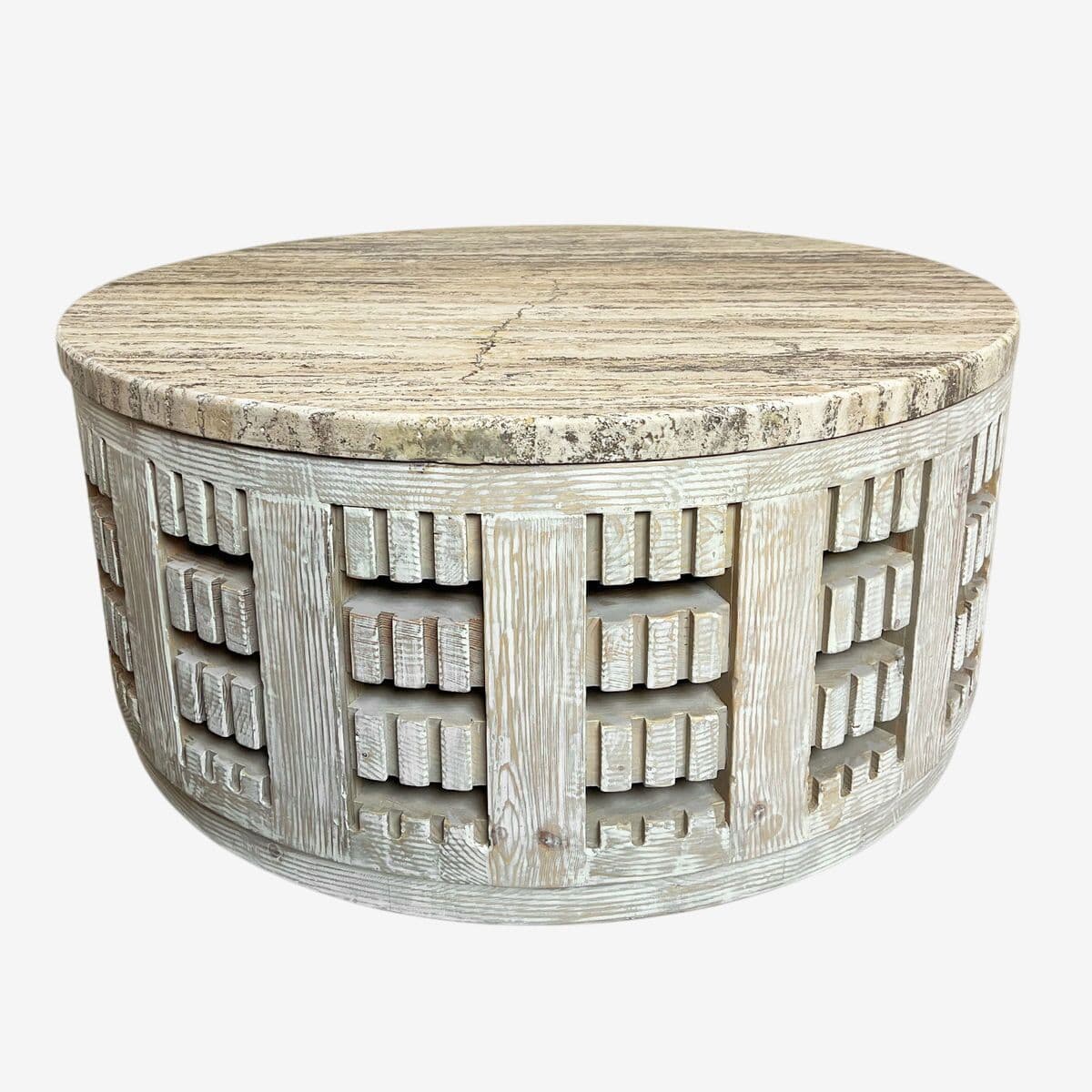 Round Kebe Stone Top Coffee Table - Image 1