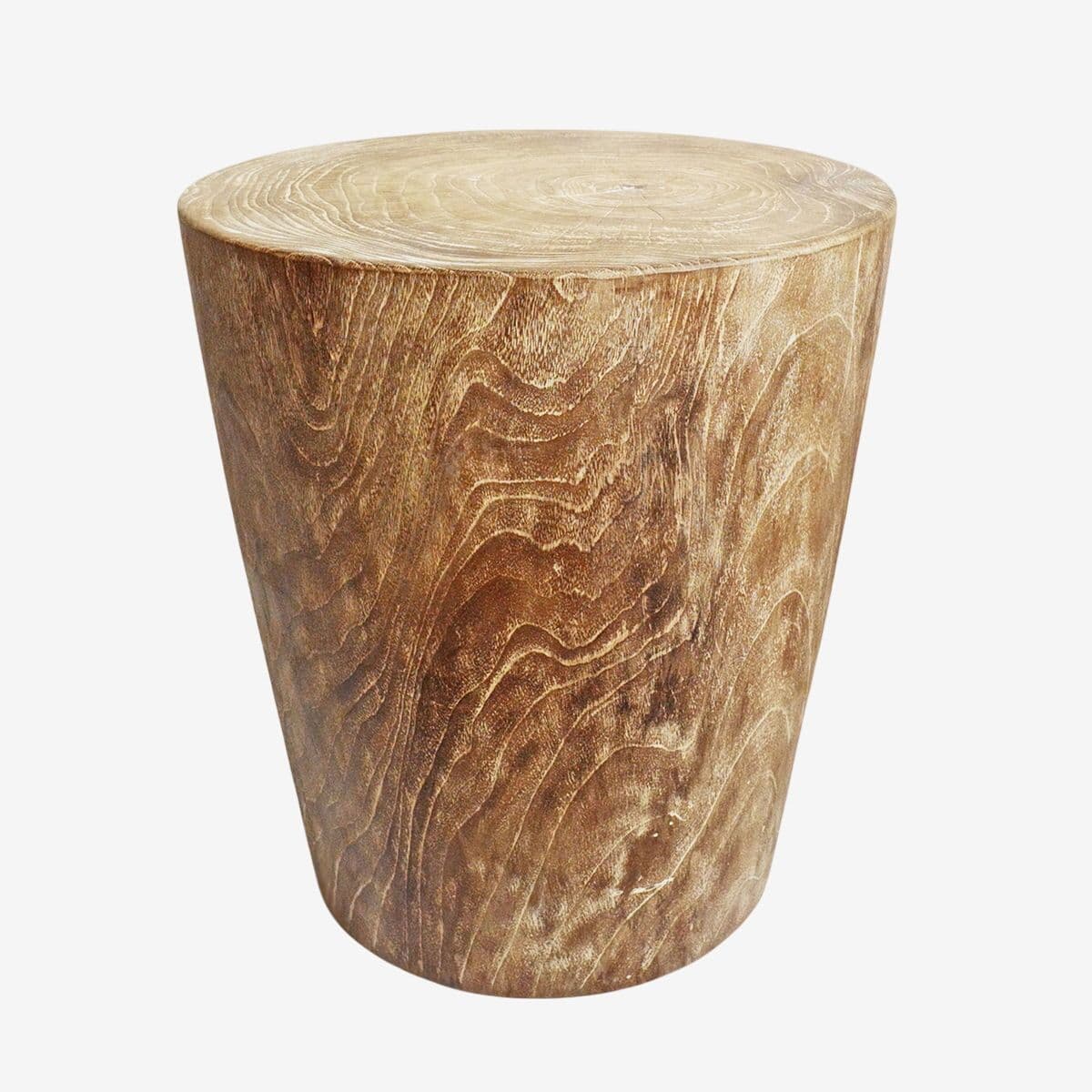 Mundra Teak Stool Side Table - Image 1