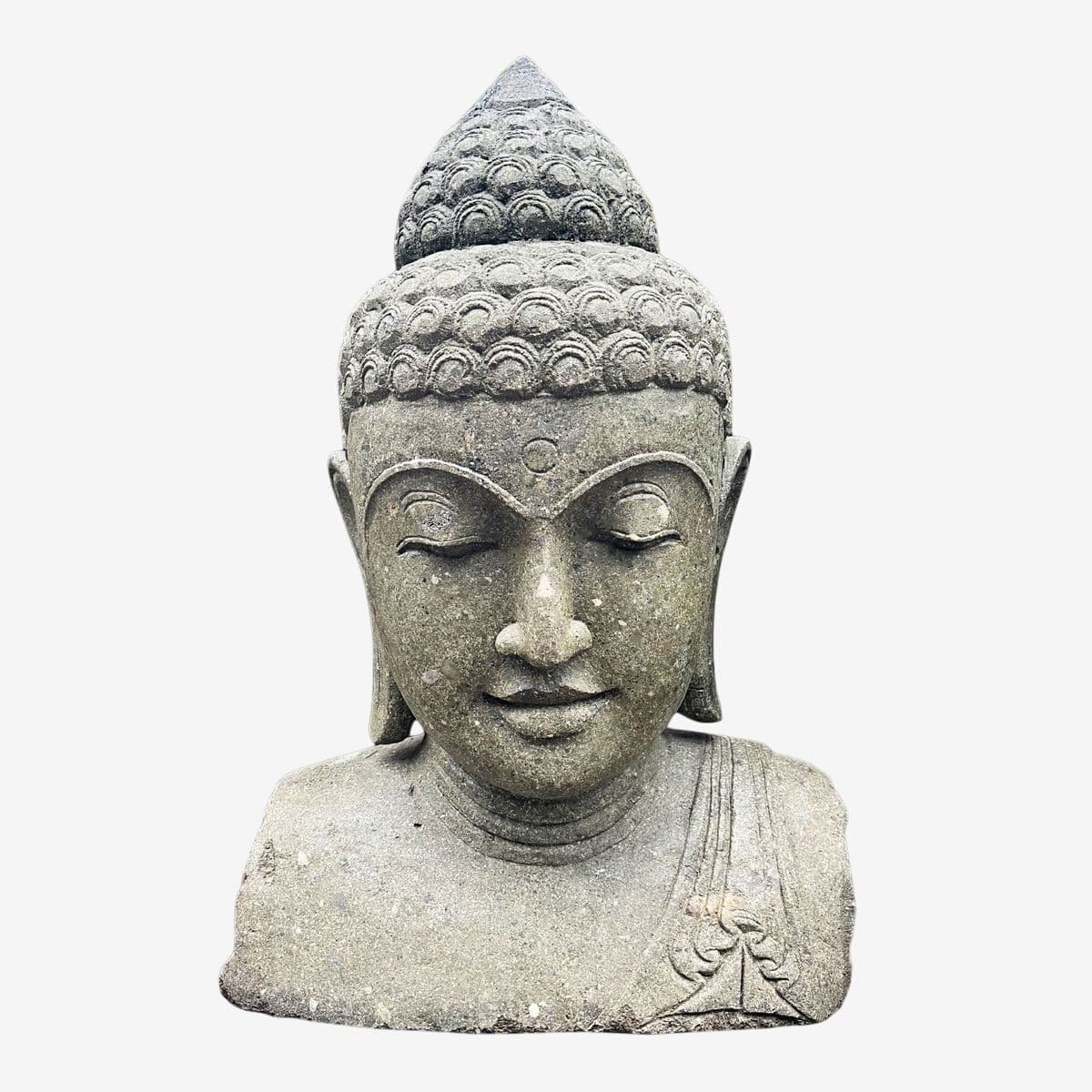 Stone Garden Buddha Bust - Image 1