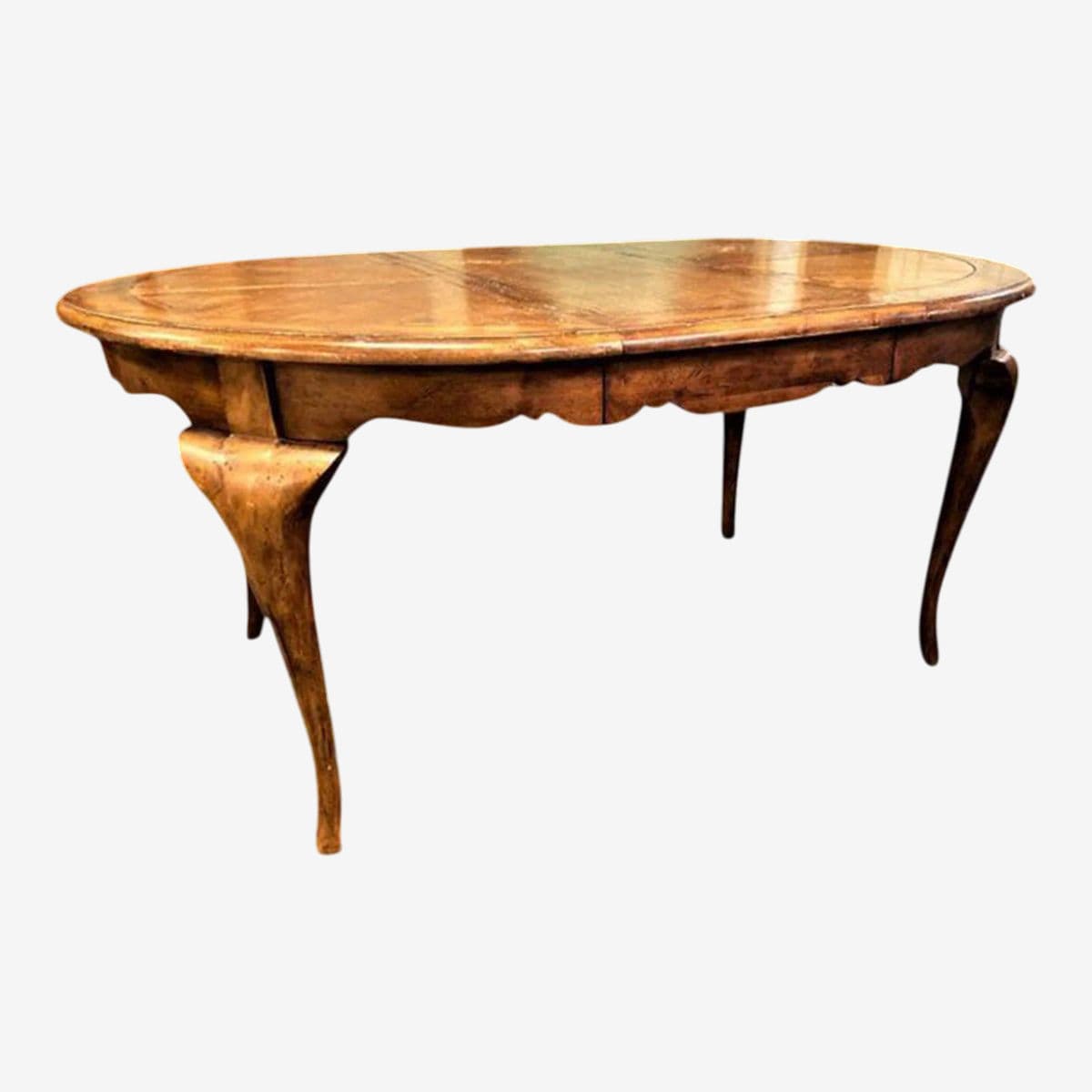 French Country Fruitwood and Oak Parquet Dining Table - Late 20th Century - Image 1