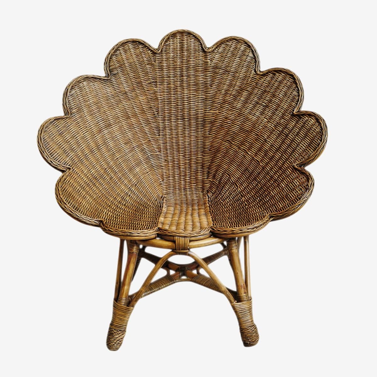 Tea Stain Wicker Shell Chair - Image 1