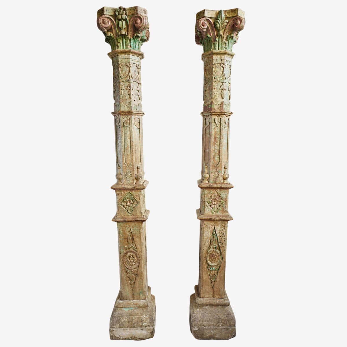 Antique Pair of Colonial India Columns - Image 1