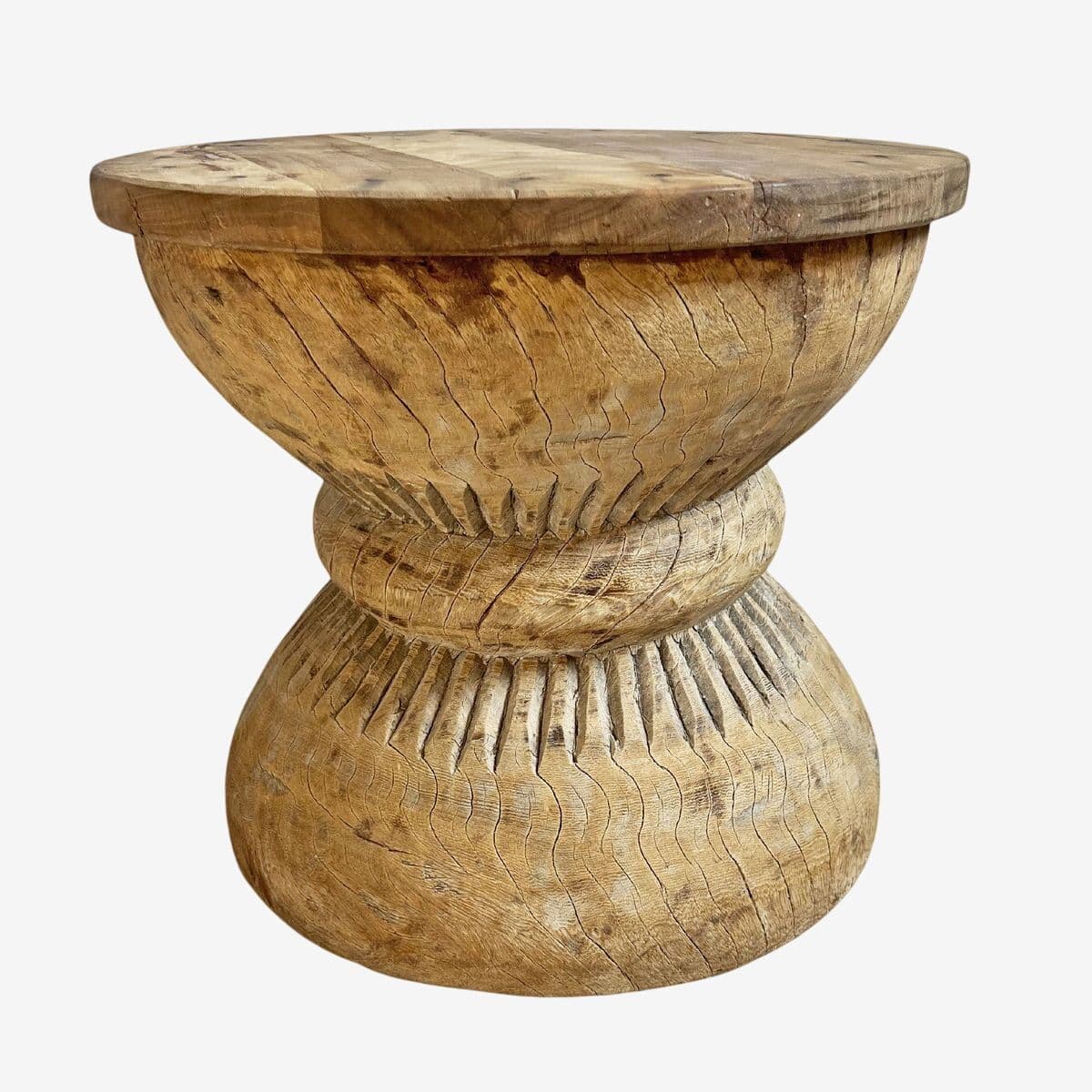 Vintage Bleached Ukhali Stool Table - Image 1