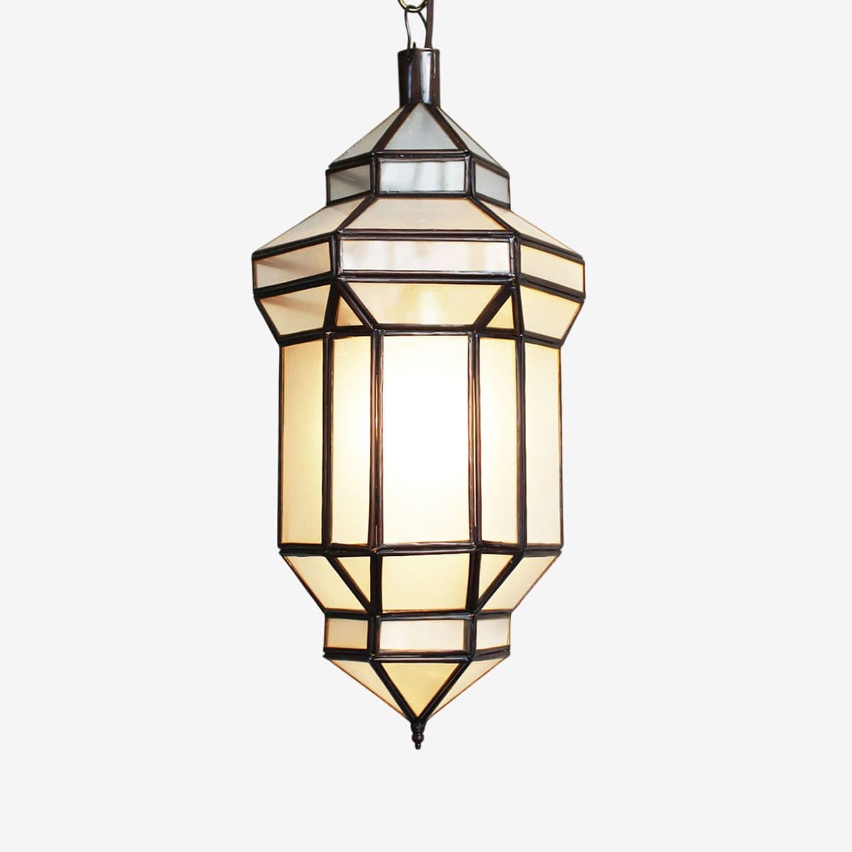 Frosted Glass Prism Lantern Small - Image 1