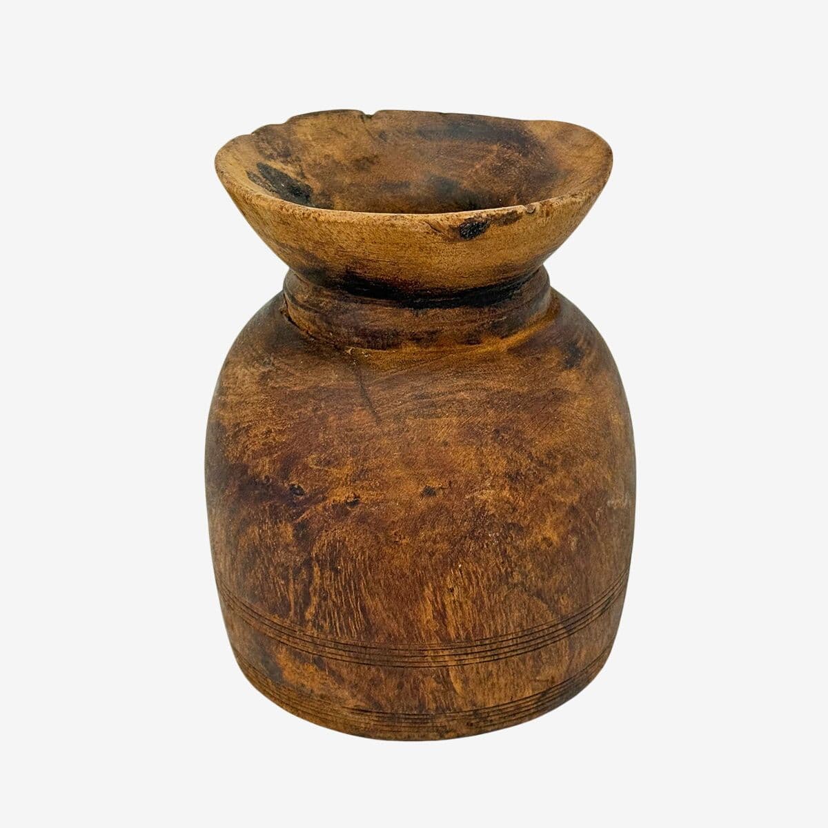 Vintage India Wood Water Pot - Image 1