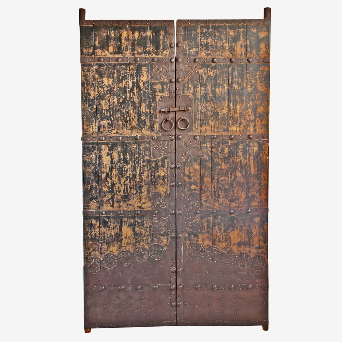 Vintage Chinese Wood & Iron Door - Image 1