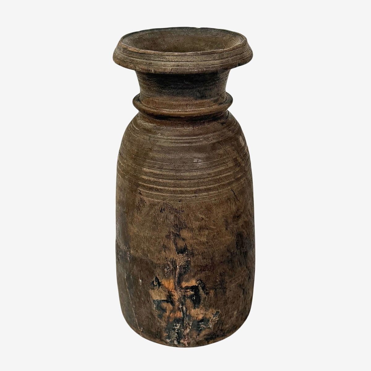 Vintage India Wood Water Pot - Image 1