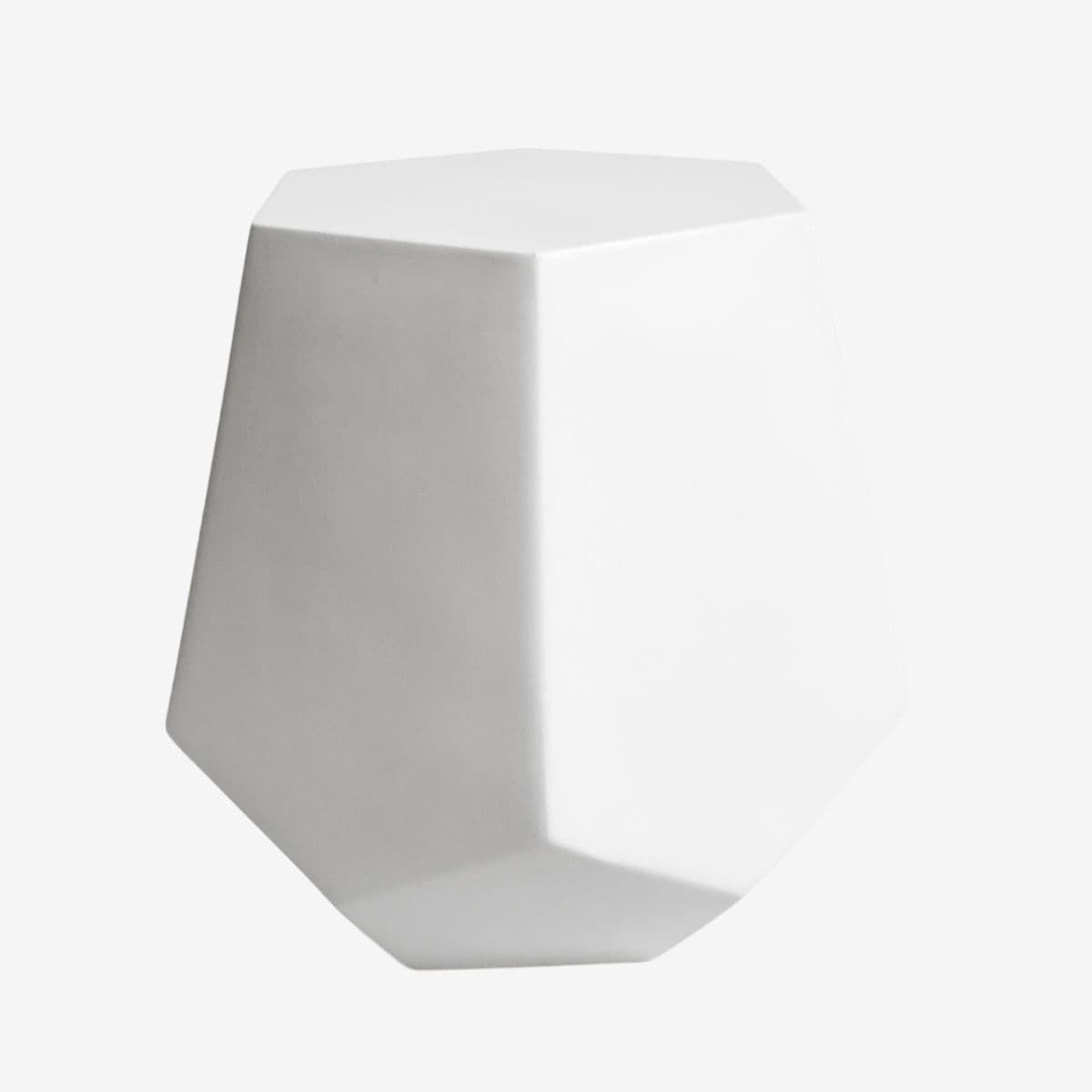 Outdoor White Mix Hexagon Side Table - Image 1
