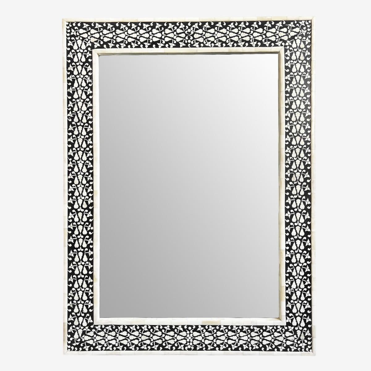 Inlay Black & White Agra Mirror - Image 1
