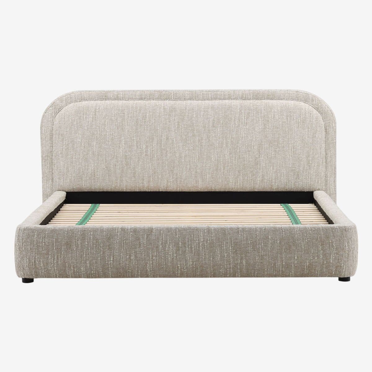 Renfrow Beige Rounded King Bed Frame - Image 1