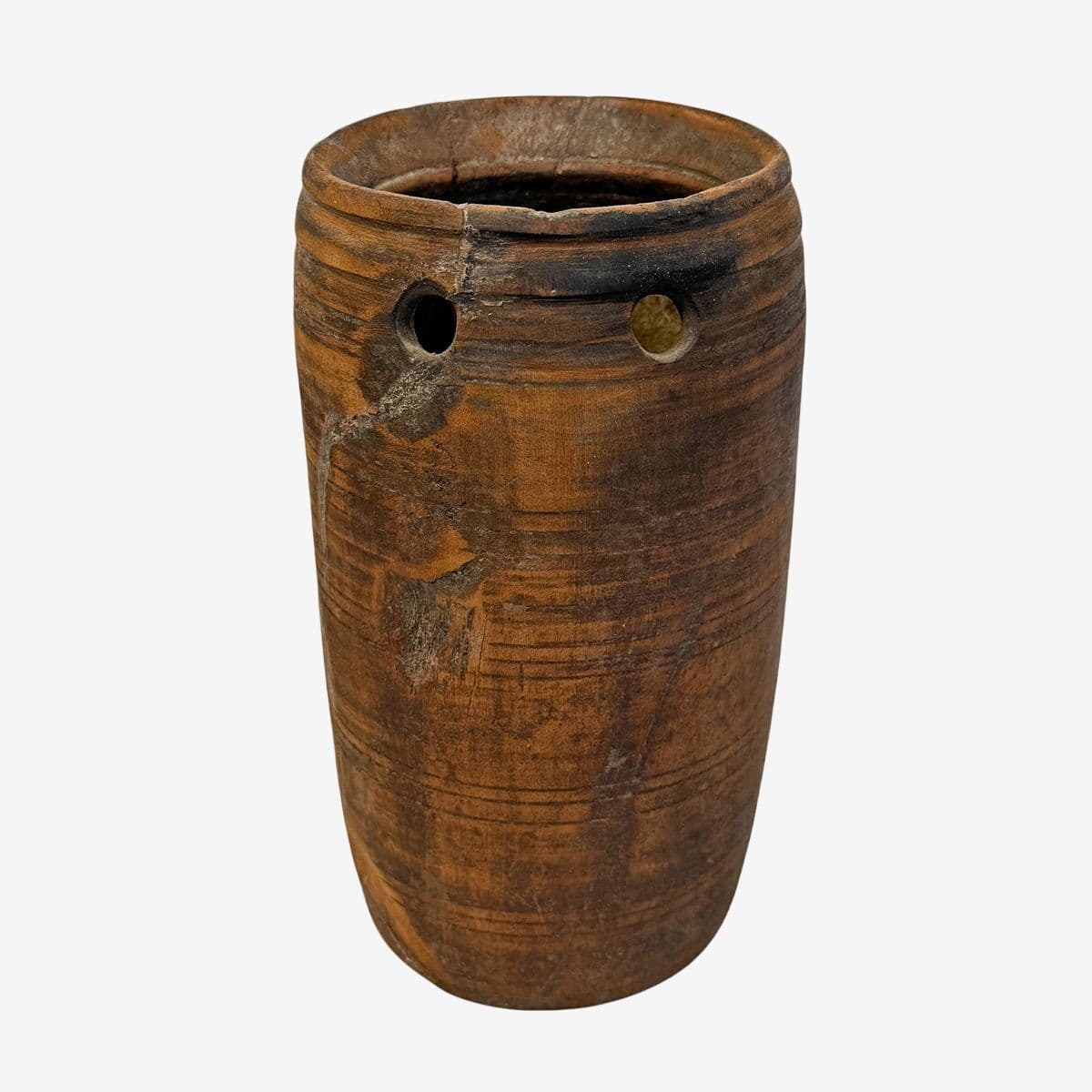 Vintage India Wood Water Pot - Image 1