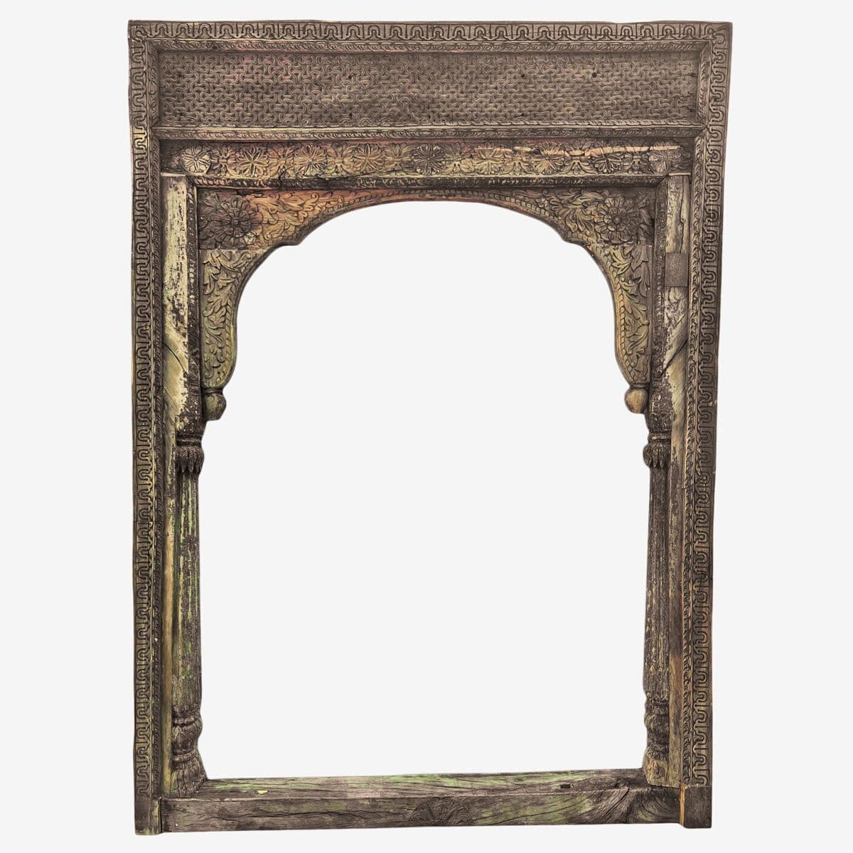Large Old India Doorway Mirror - Image 1