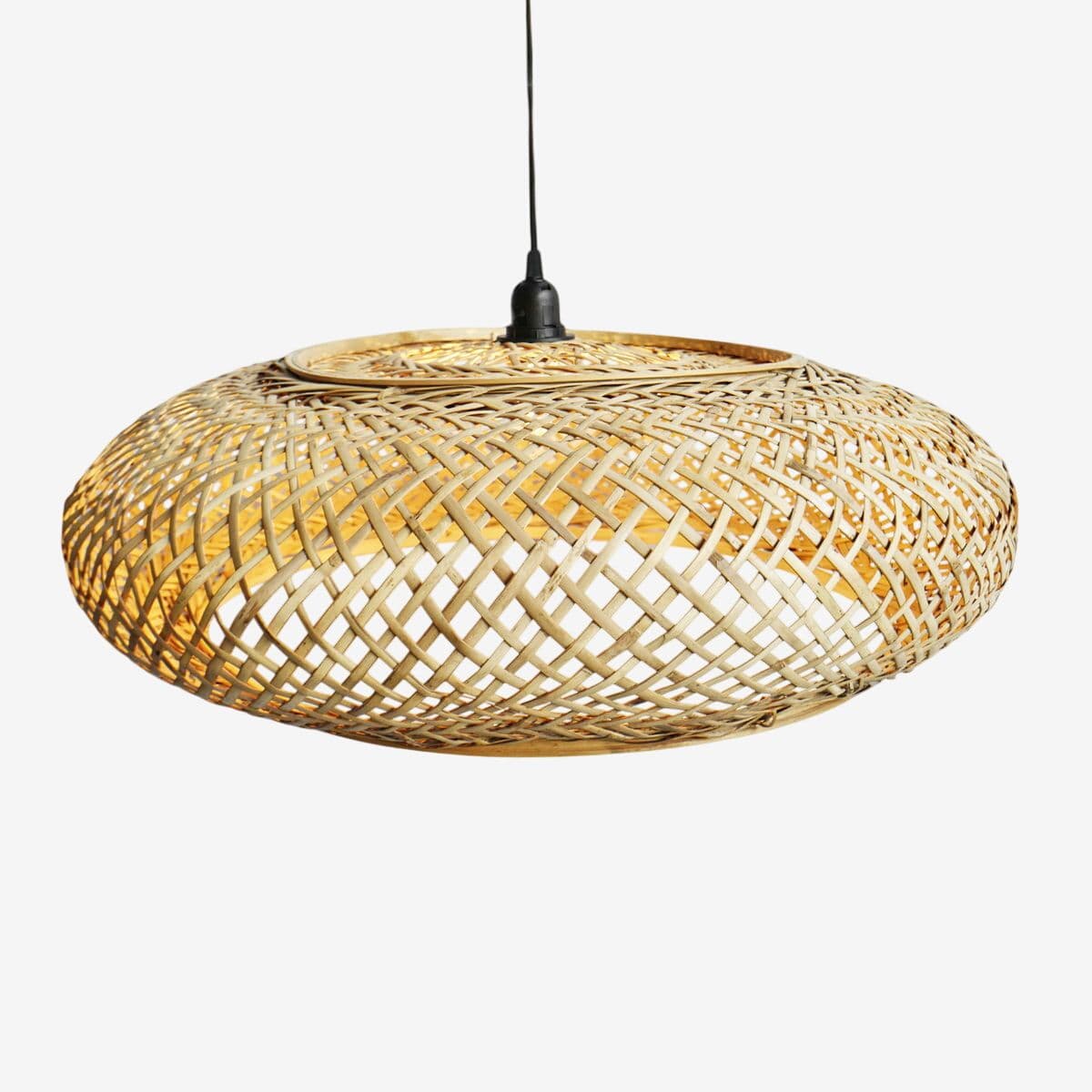 Rattan Beret Pendant Lantern - Image 1