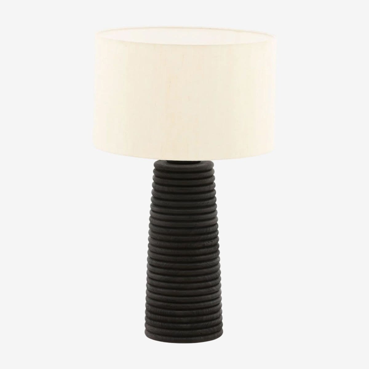 Modern Black Ribbed Table Lamp - Image 1