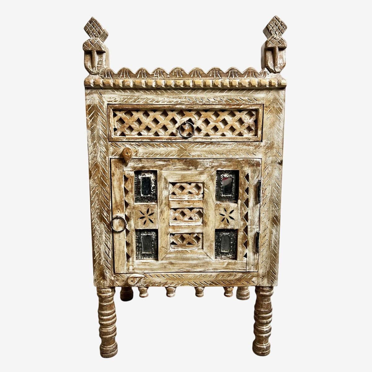 Raja White Wash Nightstand - Image 1