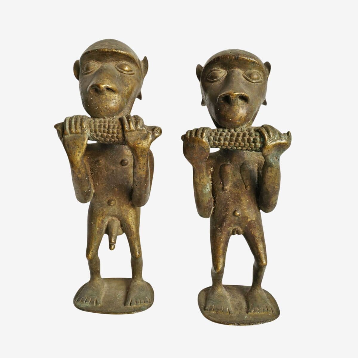 Old Baule Brass Monkey Pair - Image 1