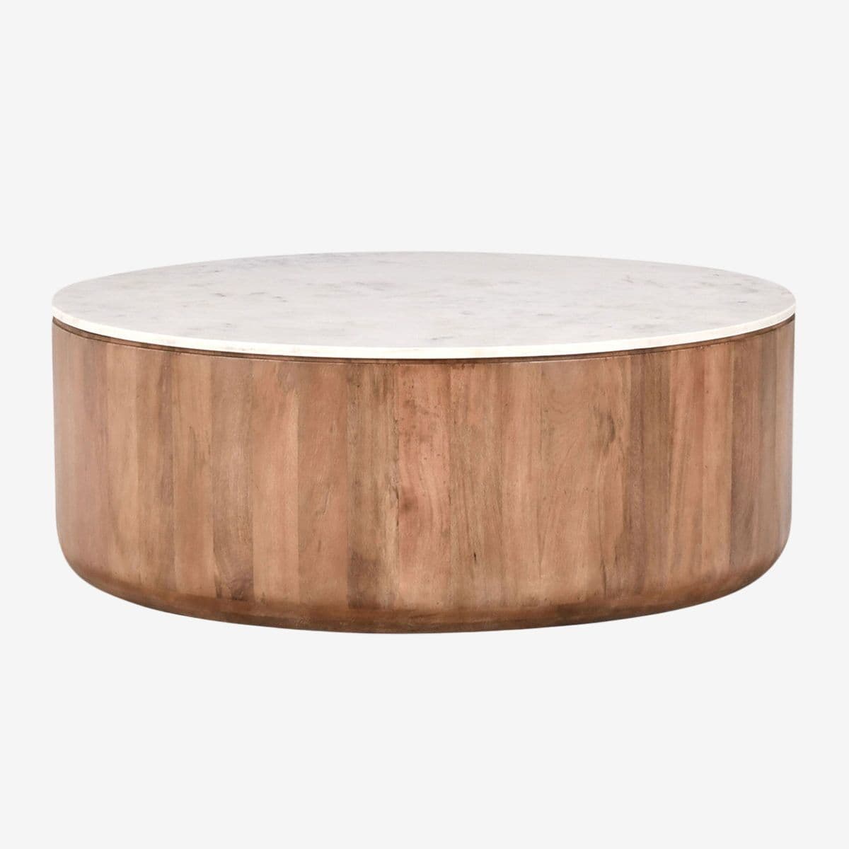 Sienna Round Wood & Marble Coffee Table - Image 1