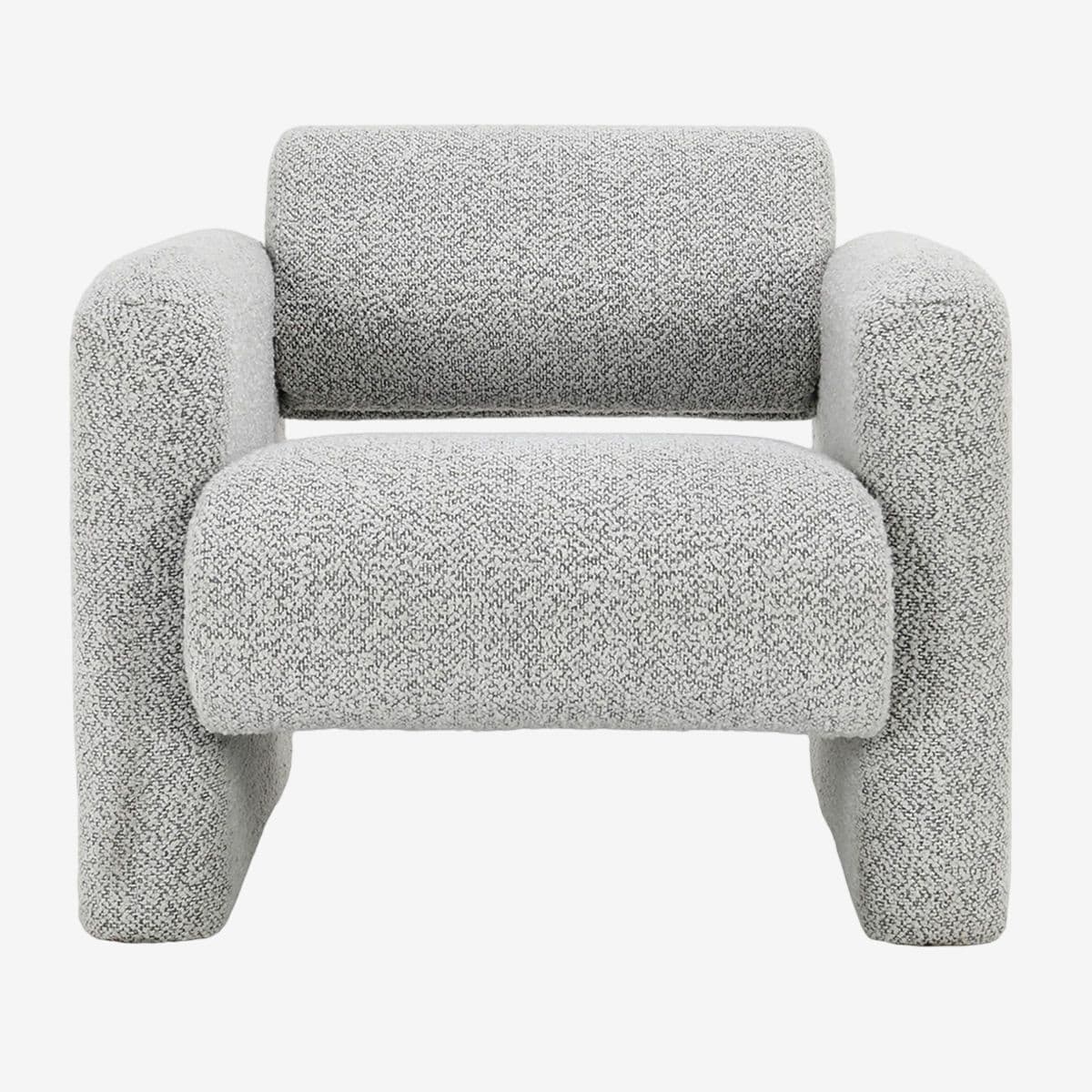 White Grey Boucle Kapa Chair - Image 1