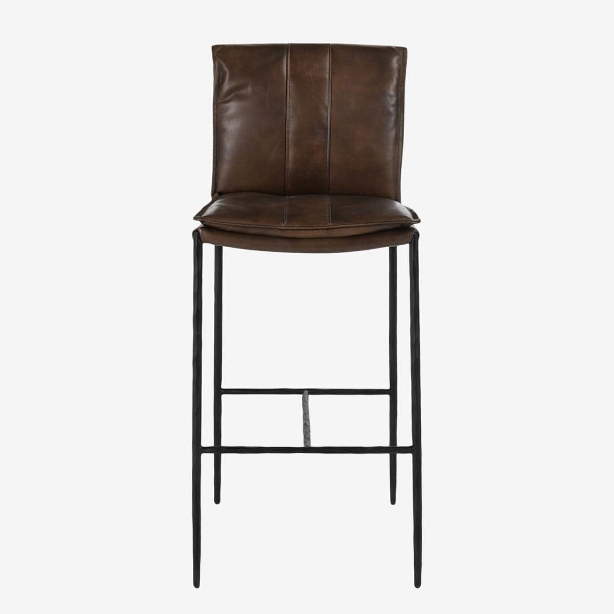 Coffee Brown Leather Bar Stool - Image 1