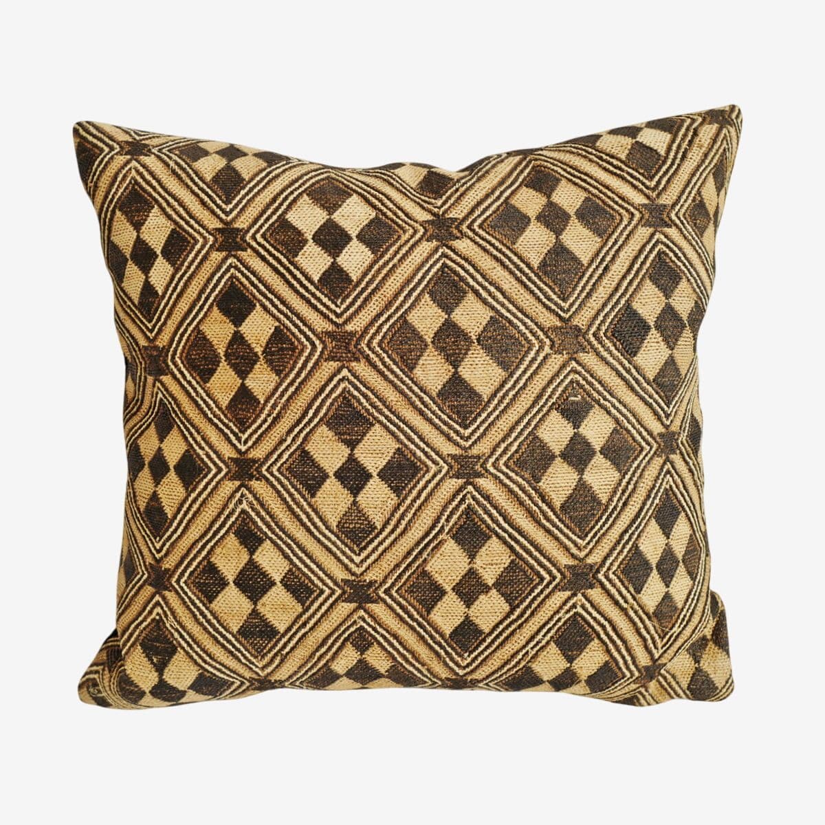 Vintage Kuba Grass Textile Pillow - Image 1