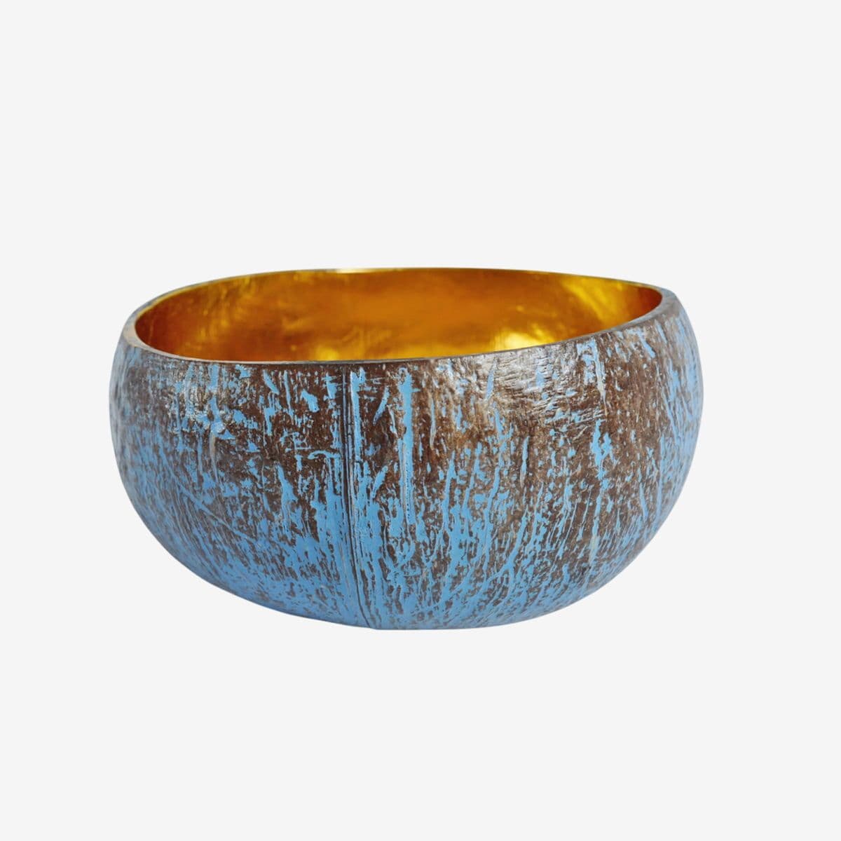 Blue Wash Coconut Candle Bowl - Image 1