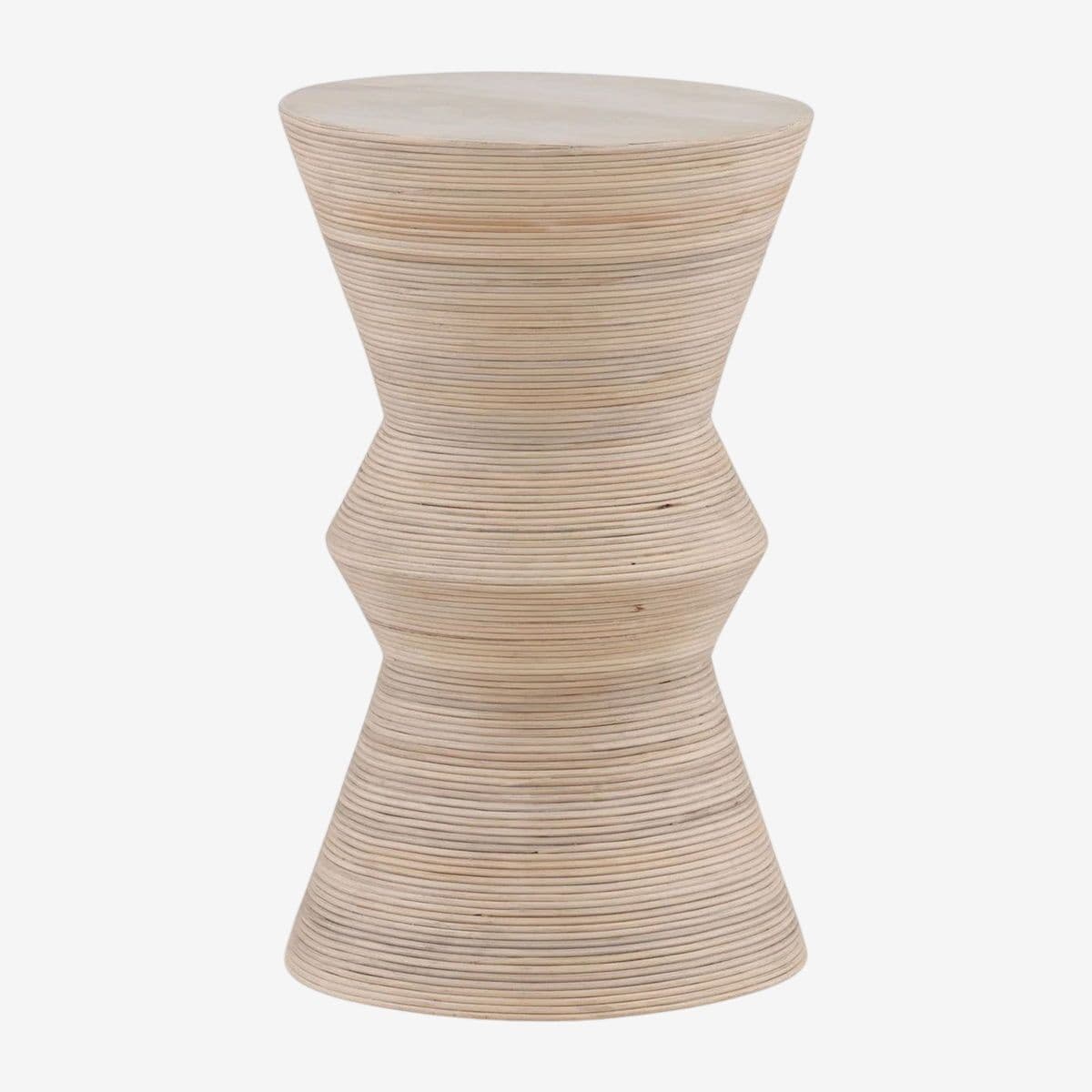 Cane Wrapped Side Table Stool - Image 1