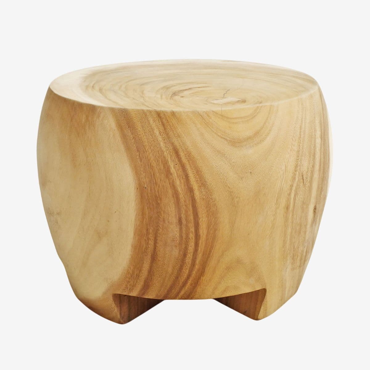 Acacia Drum Coffee Side Table - Image 1