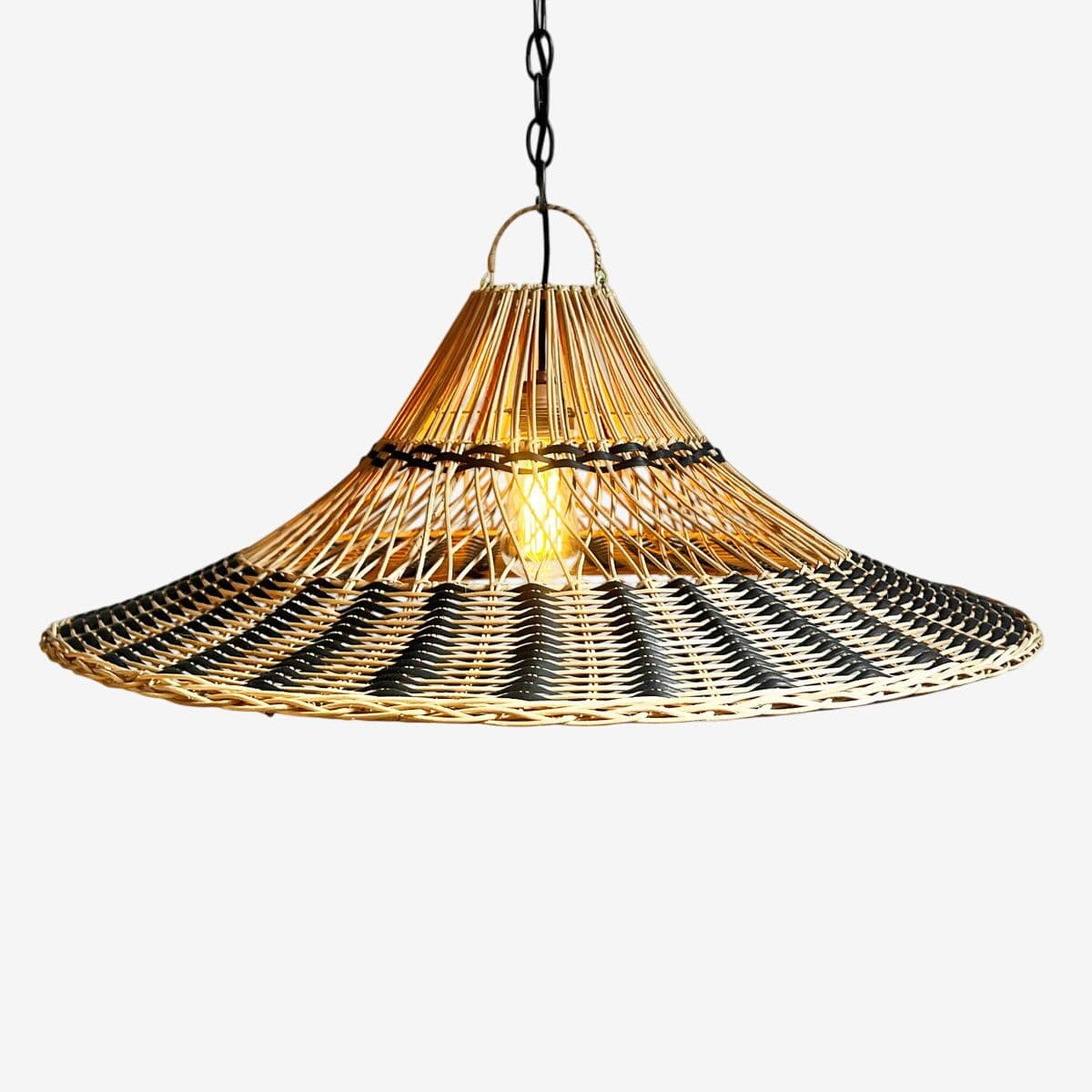 Rattan Tuxedo Hat Pendant Light - Image 1