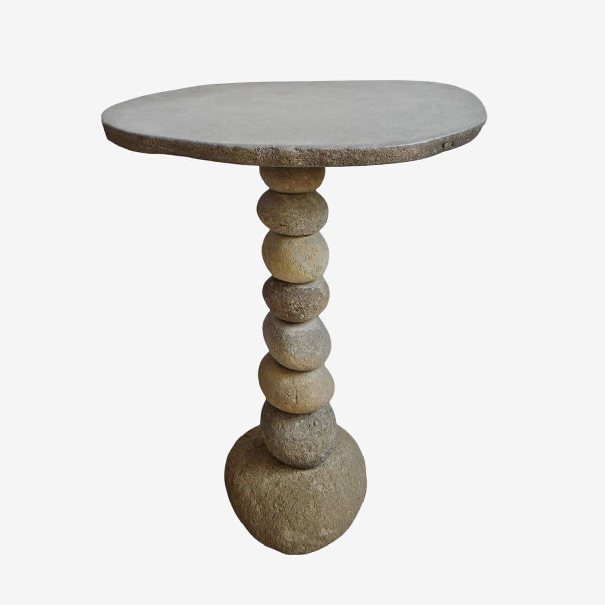 Stacked River Rock Bistro Table - Image 1