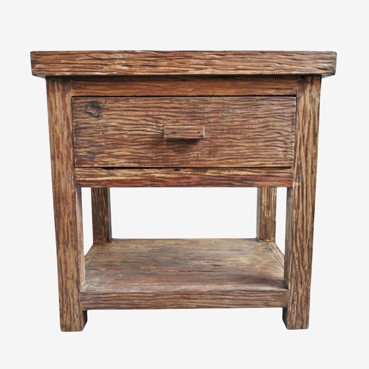 Rustic Deep Grain Bedside Table - Image 1