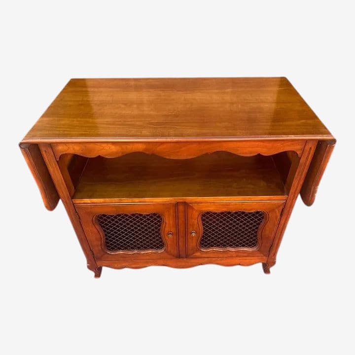 Kindel Grand Rapids Solid Cherry Wood Belvedere Server - Louis XV French Provincial Style Vintage 1950s - Image 1