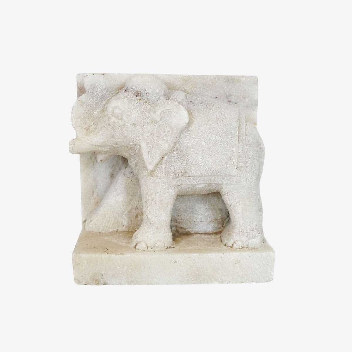 White Marble Elephant Bookend - Image 1